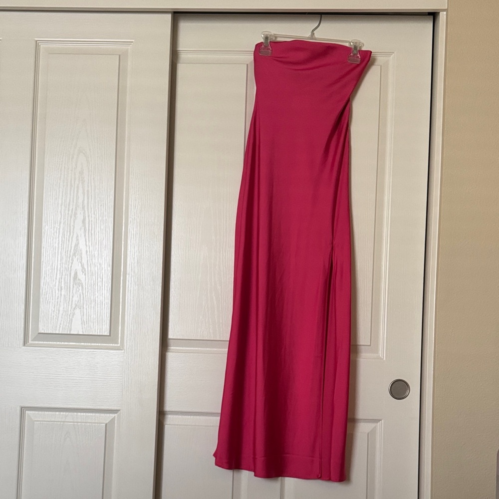 Pink Strapless Maxi Dress